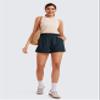 CRZ YOGA Linerless Relaxed Casual Shorts for Women 3" - High Waisted for Lounge Athletic Golf with Pockets True Navy X-Large view 4