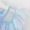 NineFit Basics Layered Butterfly Tulle Tutu Dress for Baby Girls,Toddler Baby Girls Dress with Flower Independence (A-Blue, 5-6 Years) view 2