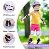 FIODAY Knee Pads for Kids Protective Gear Set Adjustable Kids Knee Pads and Elbow Pads with Wrist Guard for Girls Roller Skates Cycling Bike Skateboard Scooter Knee Pads, 3-8 Years,Blue Pink view 3