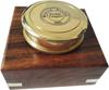 Antique Nautical world Brass Pocket Compass in Wood Box, 2.3 Inches, Gift Set, Golden view 1