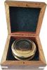Antique Nautical world Brass Pocket Compass in Wood Box, 2.3 Inches, Gift Set, Golden view 2