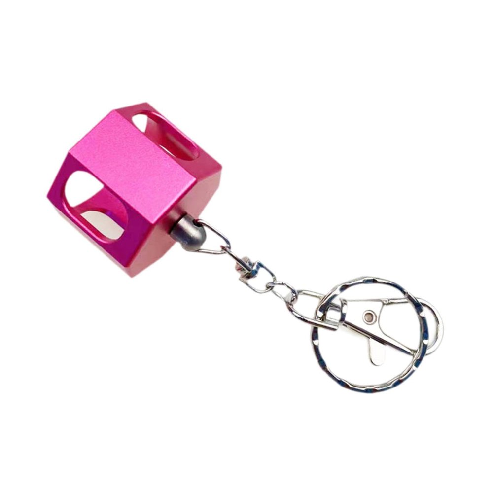 Aosekaa Pool Cue Chalk Holder Octagonal Chalk Case with Keychain, Pink