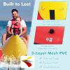 GYMAX Towable Tubes for Boating, 1-3 Riders Inflatable Banana Boat for Water Sport to Pull with Carry Bag, EVA Seat & Electric Pump, Hot Dog Towable Tube for Water Recreation Sports view 3