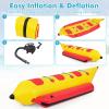 GYMAX Towable Tubes for Boating, 1-3 Riders Inflatable Banana Boat for Water Sport to Pull with Carry Bag, EVA Seat & Electric Pump, Hot Dog Towable Tube for Water Recreation Sports view 4