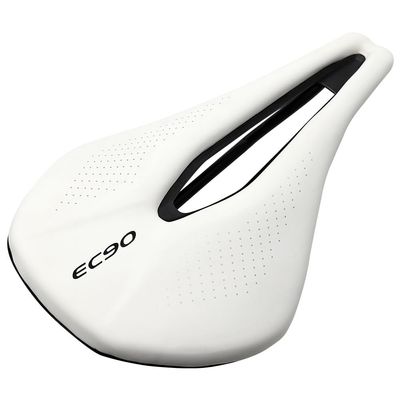 Bicycle Seat Road Bike Saddles PU Ultralight Breathable Comfortable Seat Cushion Bike Racing Saddle Parts Components (White)