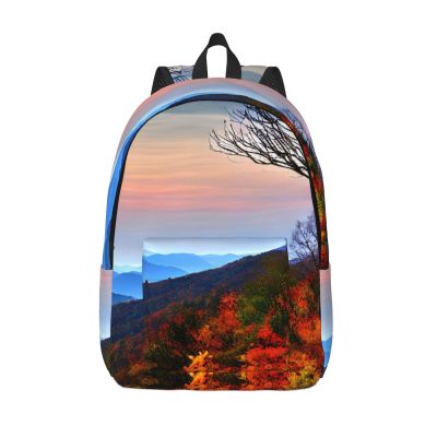 MDATT Blue Ridge Mountains Backpacks Lightweight With 1 Main Compartment, Tote Shoulder Hiking Bag, Small, Black