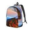 MDATT Blue Ridge Mountains Backpacks Lightweight With 1 Main Compartment, Tote Shoulder Hiking Bag, Small, Black view 2
