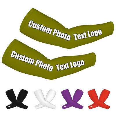 GRAXILON Personalized Arm Sleeve Customized Text Logo Name Breathable Sleeves Covers for Cycling Football Baseball, Olive