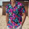 GEPOS Farm Animal Print Short Sleeve Hawaiian Shirt, Funny Pattern Casual Button Shirt, Summer Shirt, Birthday Gifts view 2
