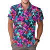 GEPOS Farm Animal Print Short Sleeve Hawaiian Shirt, Funny Pattern Casual Button Shirt, Summer Shirt, Birthday Gifts view 1