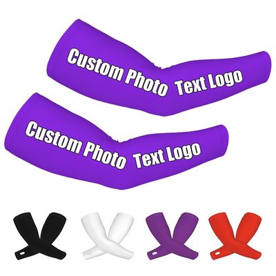 GRAXILON Personalized Arm Sleeve Customized Logo Name Breathable Sleeves Covers for Cycling Football Baseball, BlueViolet
