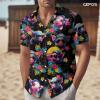 Farm Animal Print Short Sleeve Hawaiian Shirt, Funny Pattern Casual Button Shirt, Summer Shirt, Birthday Gifts view 2