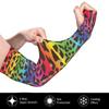 Rainbow Leopard Print Cooling Arm Sleeves Cover Summer Sun Protection Arm Sleeves For Men Women Outdoor Sports Ice Silk Arm Sleeves For Baseball Cycling Golf Running view 3