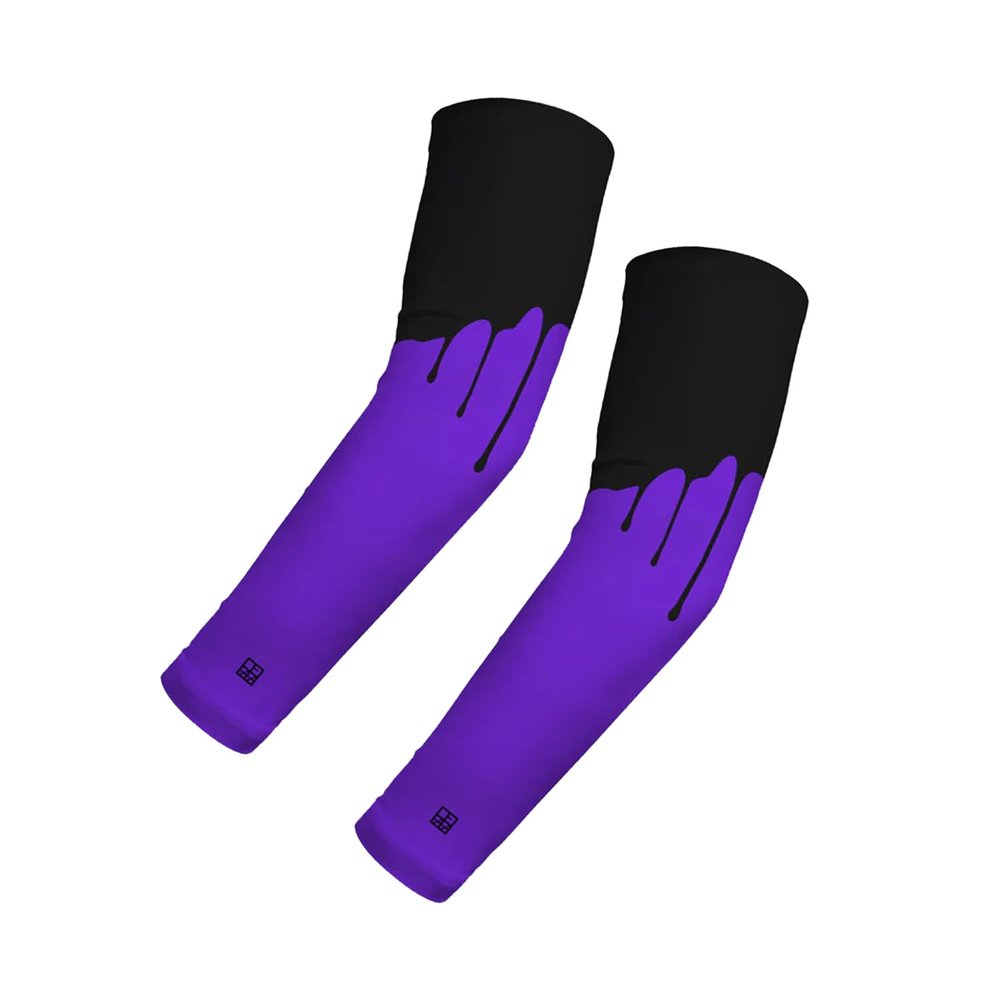 DEHAHA Unisex Drip Compression Running Sleeves UV Protection Sports Sleeve, Purple Adult Small/Med