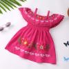 1IMEKIS Mexican Dress Girls: Baby Fiesta Outfit Traditional Toddler Fiesta Dress Party Kids Ethnic Wear Summer Flower Embroidery Cinco De Mayo Birthday Cake Smash Photoshoot Hot Pink 2-3T view 3