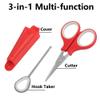 Fishing Scissor Portable Fishing Pliers with Hook Taker and Safety Cover, Stainless Steel Scissors for Cutting Fishing Line (Blue) view 3