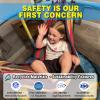 55" Indoor & Outdoor Trampoline for Kids with Enclosure, Toddler Trampoline with Adjustable Gymnastics Bar & Toys, No-Gap Safety Design (Blue&Yellow) view 4