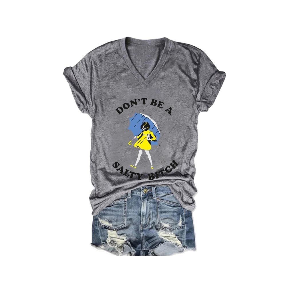 MOGUI Salty Bitch Shirt Salty Bitch T-Shirt Salty Shirts for Women Funny Tank Top Loose Casual Tshirt Women Funny Gift Grey, 4X-Large