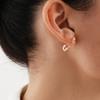 Punk Paper Clip Earrings 18K Rose Gold Plated 925 Sterling Silver Small Heart Safety Pin Earrings Goth Paperclip Hoop Earrings view 2