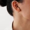 Punk Paper Clip Earrings 18K Rose Gold Plated 925 Sterling Silver Small Heart Safety Pin Earrings Goth Paperclip Hoop Earrings view 3