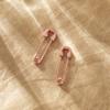 Punk Paper Clip Earrings 18K Rose Gold Plated 925 Sterling Silver Small Heart Safety Pin Earrings Goth Paperclip Hoop Earrings view 4