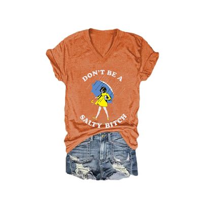MOGUI Salty Bitch Tee Salty B Shirt Bitch Shirt Fun Graphic Tshirt Casual Vintage Tee Funny Vneck Tank Top Orange, 4X-Large