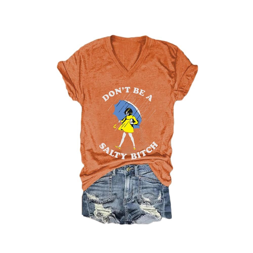 MOGUI Salty Bitch Tee Salty B Shirt Bitch Shirt Fun Graphic Tshirt Casual Vintage Tee Funny Vneck Tank Top Orange, 4X-Large
