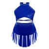 HULIJA Kids Girls Ballet Lyrical Dance Dress Sleeveless Rhinestone Figure Ice Skating Dress Dancewear Blue 6 Years view 1