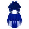 HULIJA Kids Girls Ballet Lyrical Dance Dress Sleeveless Rhinestone Figure Ice Skating Dress Dancewear Blue 6 Years view 2