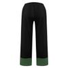 BIVENANT Women's Modern Boho Black, Green Cotton Linen Capri Pants with Elastic High Waist, Wide Leg, Side Pockets, Casual, All Seasons view 3