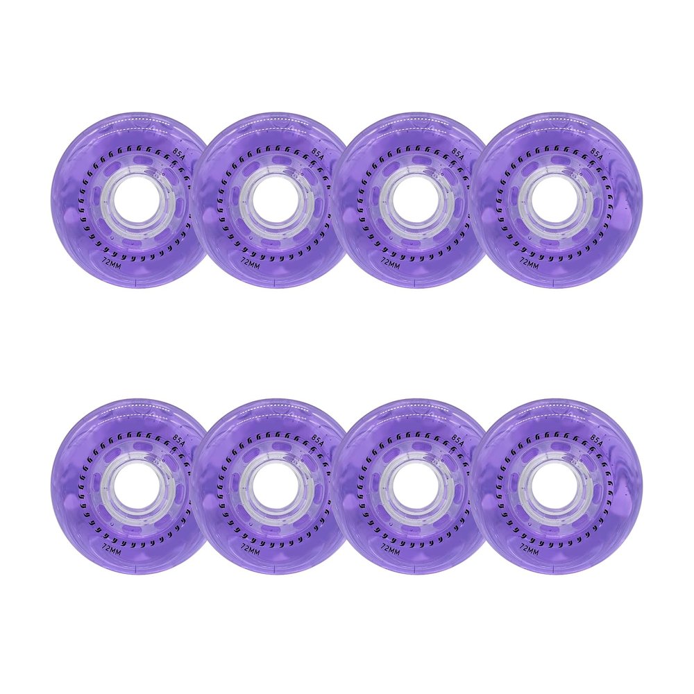 NineFit Basics Roller Skate Wheels Indoor/Outdoor Inline Wheels 85A 68mm 70mm 72mm Inline Replacement Wheels Pink and Purple 8 Pack