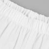 BIVENANT White Elastic Waist Pants Wide Leg Cropped Pants Linen Pants Cotton Pants Capri Pants for Women Casual Summer view 3