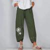 BIVENANT Linen Pants Women Summer Casual Pants for Women Cotton Pants for Women Wide Leg Pants for Women Elastic Waist Pants for Women Capri Pants for Women Cropped Pants for Women view 2