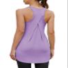 Bestisun Racerback Workout Tops for Women Long Sports Gym Tanks Running Exercise Shirts Light Purple S view 1