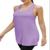Bestisun Racerback Workout Tops for Women Long Sports Gym Tanks Running Exercise Shirts Light Purple S view 2