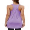 Bestisun Racerback Workout Tops for Women Long Sports Gym Tanks Running Exercise Shirts Light Purple S view 4