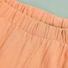 BIVENANT Orange Linen Pants for Women Cotton Pants Casual Summer Pants Capri Pants Elastic Waist Pants Wide Leg Trousers Cropped Pants view 4
