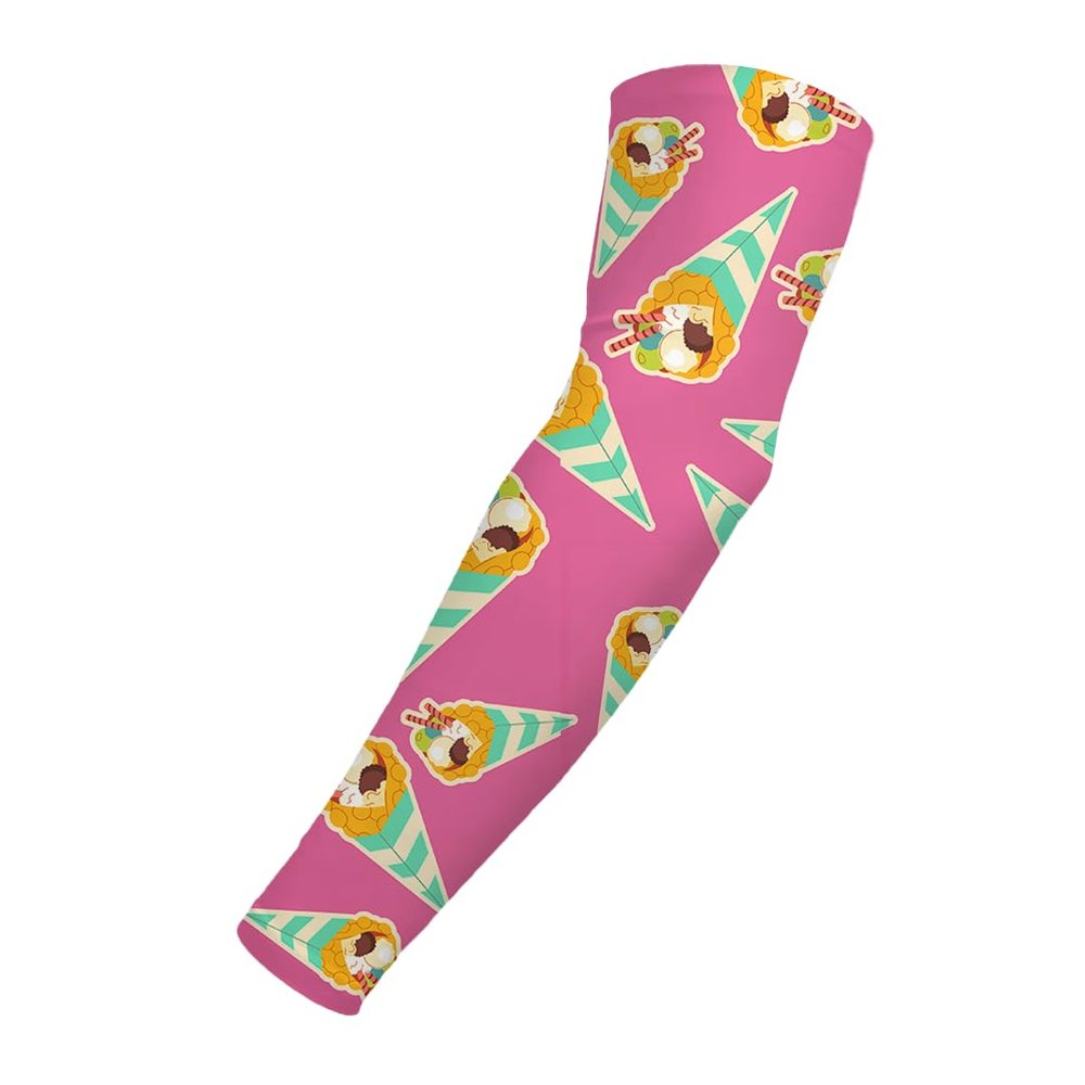 DEHAHA Ice Cream Kids Arm Sleeves Compression Sun Sleeves for Basketball Shooter, Youth XS