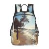 MDATT Hawaii Beach Backpacks Lightweight With 1 Main Compartment, Tote Shoulder Hiking Bag, Black view 1