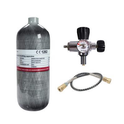 TUXING 4500psi Carbon Fiber Air Tank 2L (Empty Bottle)& Pcp Paintball Filling Station with Pressure Gauge Valve,Scuba Tank,Pcp Tank with Regulator Gauge for PCP Game