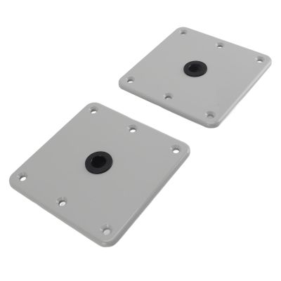 Health Gear Boat Seat Base 2PCS Boat Swivel Seats Base Pedestal, Solid Aluminium Alloy Boat Seat Pedestals Set 7x7 6 Screw Holes 3/4 Inch Pin Post Mounting Base for Marine Boat