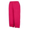 BIVENANT Women's Red Cotton Linen Boho Casual Wide Leg High Waisted Capri Pants XXL view 3