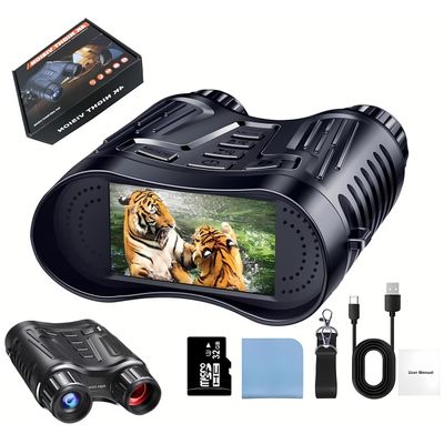 Digital Night Vision Goggles Binoculars for Adults, 36MP 4K 8X Infrared Night Vision Scopes Head Mount with 32GB TF Card 3.2" TFT Screen for Save Photo & Video (NV2180)