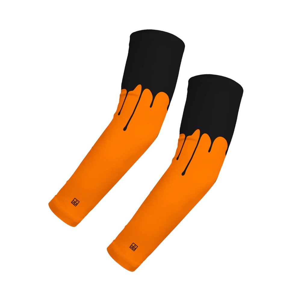 DEHAHA Kids Youth Drip Arm Sleeves for Girls Boys Football Baseball Activities,Orange Youth Small