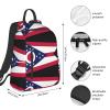 MDATT Ohio State Flag Backpacks Lightweight With 1 Main Compartment, Tote Shoulder Hiking Bag, Black view 4