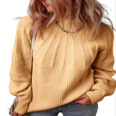 Dokotoo Womens Sweaters Fall Outfits 2025 Winter Clothing Turtleneck Oversized Sweater Long Sleeve Cable Knit Pullover Mock Neck Tops Casual Chunky Jumpers Plus Size Camel Brown Sweaters for Women XL