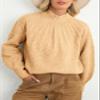 Dokotoo Womens Sweaters Fall Outfits 2025 Winter Clothing Turtleneck Oversized Sweater Long Sleeve Cable Knit Pullover Mock Neck Tops Casual Chunky Jumpers Plus Size Camel Brown Sweaters for Women XL view 3