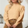 Dokotoo Womens Sweaters Fall Outfits 2025 Winter Clothing Turtleneck Oversized Sweater Long Sleeve Cable Knit Pullover Mock Neck Tops Casual Chunky Jumpers Plus Size Camel Brown Sweaters for Women XL view 4
