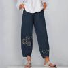 BIVENANT Cotton Pants for Women Casual Pants for Women Summer Pants for Women Capri Pants for Women Elastic Waist Pants for Women Cropped Wide Leg Pants for Women Linen Trousers for Women view 2