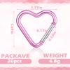 Shimeyao Heart Shape Keychain Clip Cute Pink Snap Key Ring Keychain Hook Aluminum Alloy Key Holder for Valentine's Gift Outdoor Spring Traveling Couple Wife Husband Gift Walking(6 Pcs,Heart) view 2